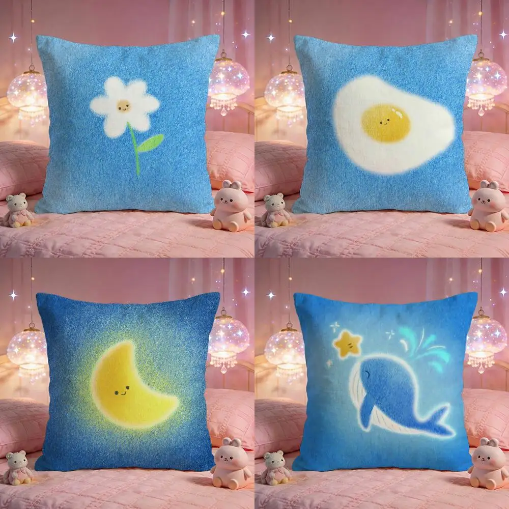 Cozy Cute Textured Art Cushion Cover Premium Comfort Reversible Pillow Cove -Two in One Design for Any Room & Car Interior