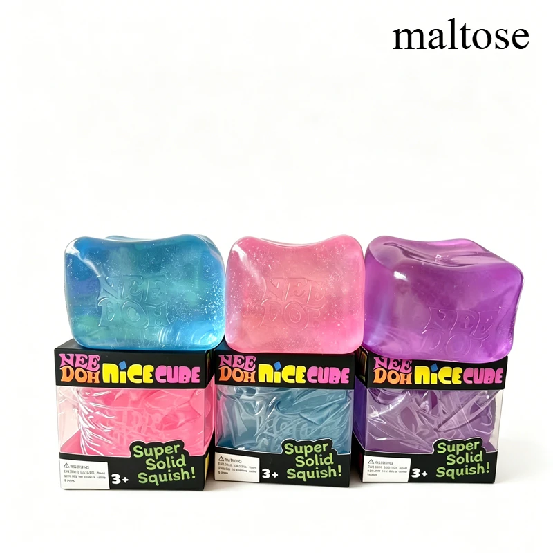 Needoh Nice Cube Sparkle Jelly Berg Giant Sensory 7.5cm 5.5cm Mini Ice Colorful Knead Stretch Anxiety Relief Autism Leisure Gift