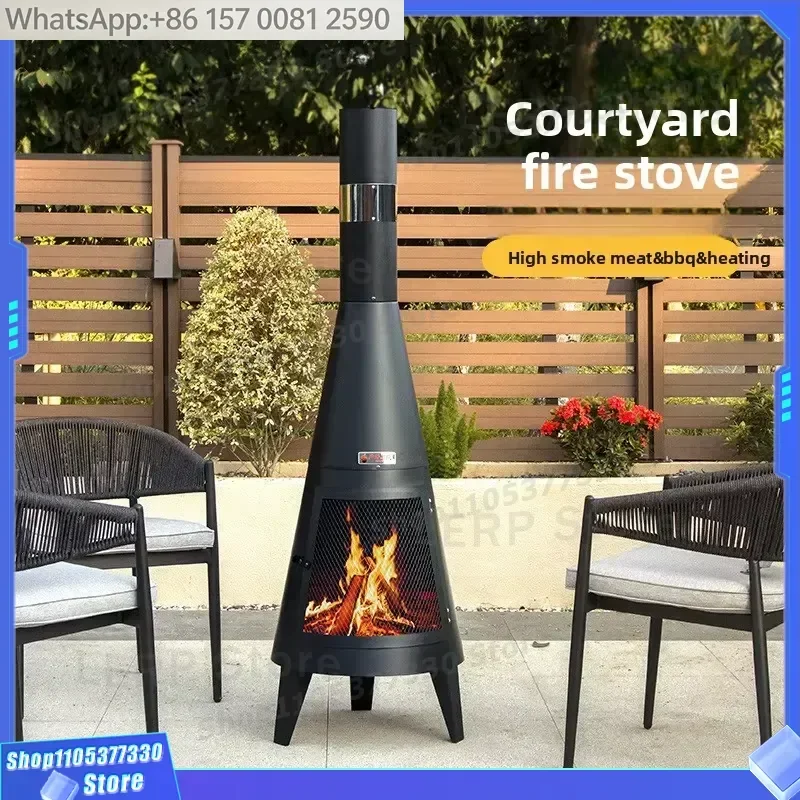 Outdoor Wood Burning Stove Multifunctional Smoke-Free Fireplace Heating Stove for Courtyard Homestay Bonfire Barbecue