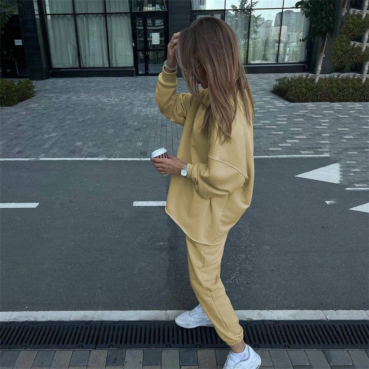 Autumn Casual Sweater Pants Sets Loungewear Women Loose O-neck Long Sleeve Top Two Piece Set Womens Winter Solid Lady Home Suit