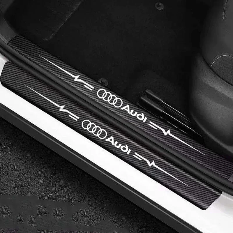 Car Door Threshold Stickers for Audi Sline A3 A4L A7 A6 Q3 Q2 Q4 Q5 Quattro TTS RS3 RS5 S5 S6 Auto Door Sill Anti-scratch Decals