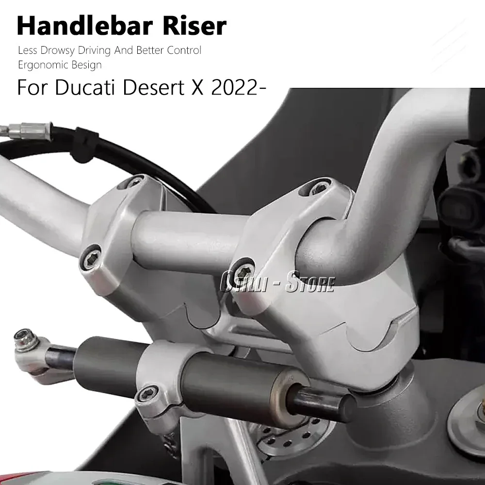 Motorcycle Handlebar Elevated Bracket Installation Kit Suitable For Ducati Desert X 2022-2024