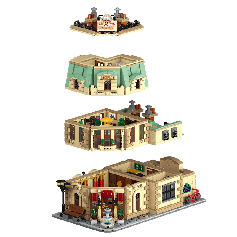 Creative Expert Modular Buildings Parisian Restaurant Canteen MOC XMORK 10212 Model 3104pcs Building Blocks Brick Puzzle Toys