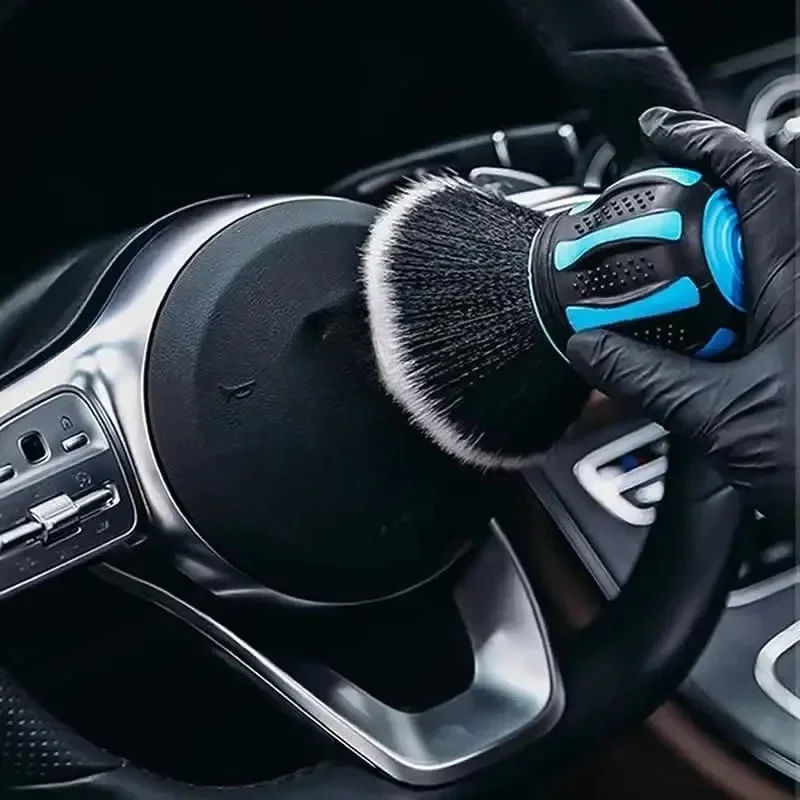 1pcs With Storage Rack Covers Car Detailing soft hair Brushes Auto Interior Dust Cleaner Car Detail Brush Cleaning Detail Tool