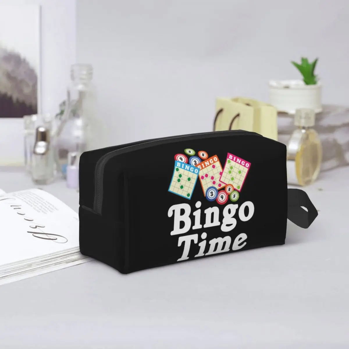 Funny Bingo Game Makeup Bag Cosmetic Organizer Storage Dopp Kit Toiletry Cosmetic Bag for Women Beauty Travel Pencil Case