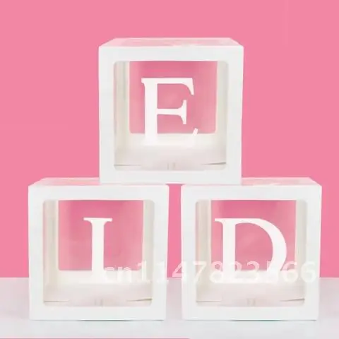 2022 Transparent Balloon Box A-Z Letter EID Mubarak Ramadan Kareem Decor Home Decoration for Ramadan Al Adha Sold Separately