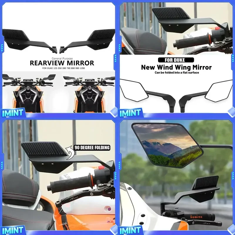 Fit For DUKE 125 200 250 390 690 Duke390 DUKE690 DUKE125 DUKE200 DUKE250 Motorcycle CNC foldable rearview mirror fixed wing