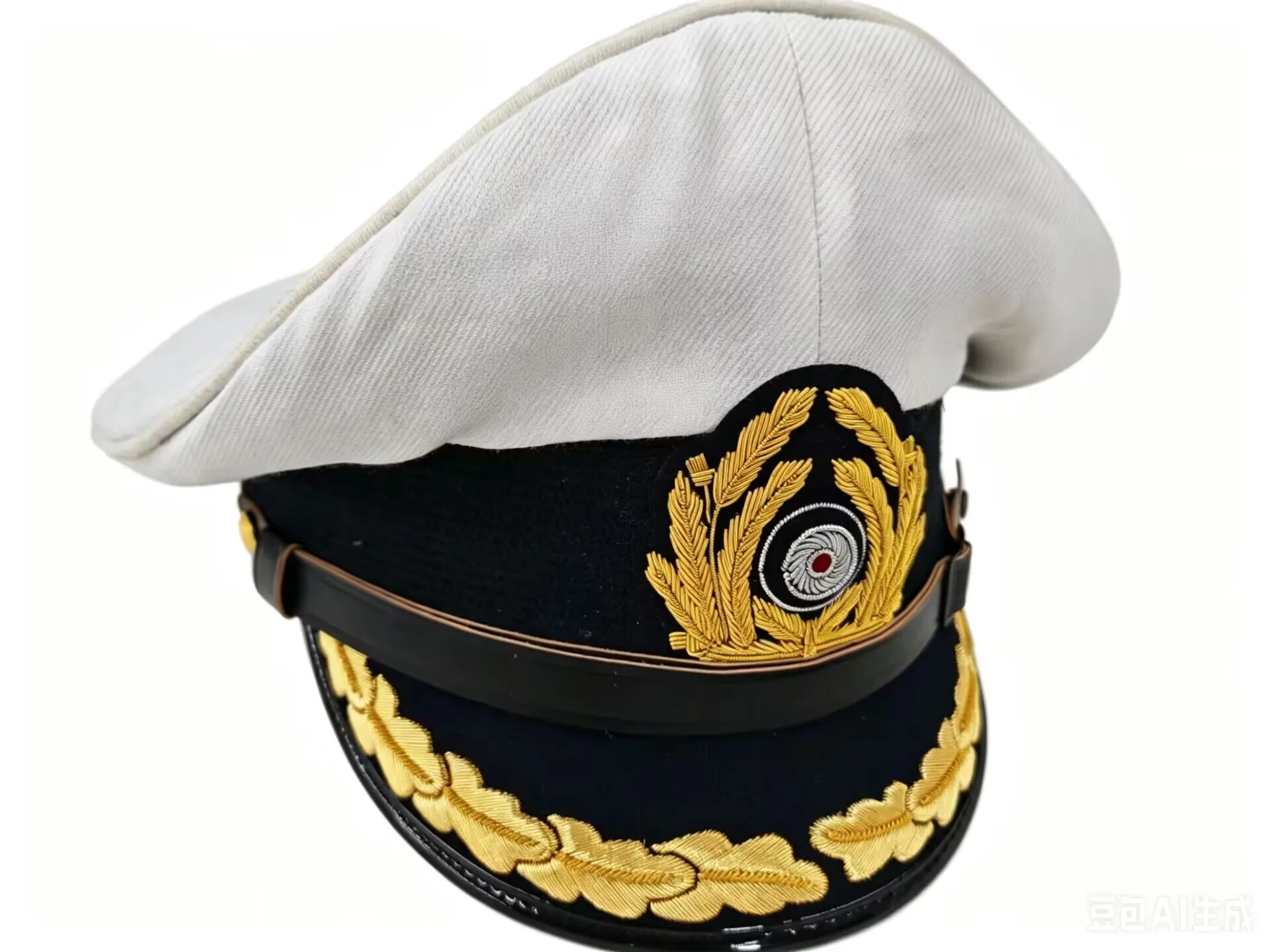 E.M.D  Maritime captain white twill cotton and linen hat suit