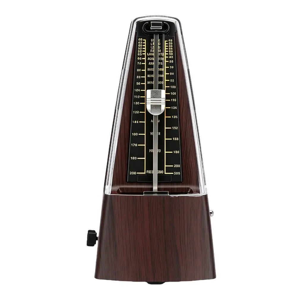 40-208 BPM Mechanical Metronome Loud Sound High Precision Track Tempo Metronome Track Tempo Deep Wood Grain