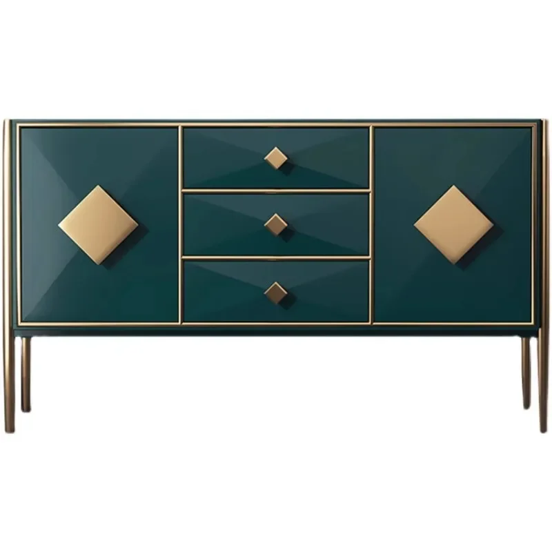 Light luxury dining side cabinet, French retro entrance cabinet, living room wall locker, antique solid wood tea cabinet storage