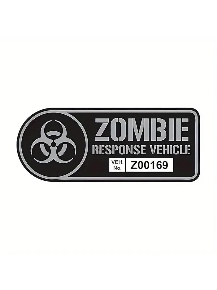 Schwarz-silberne Aufkleber im Zombie-Response-Stil, wasserfeste Vinyl-Aufkleber für Auto, LKW, SUV