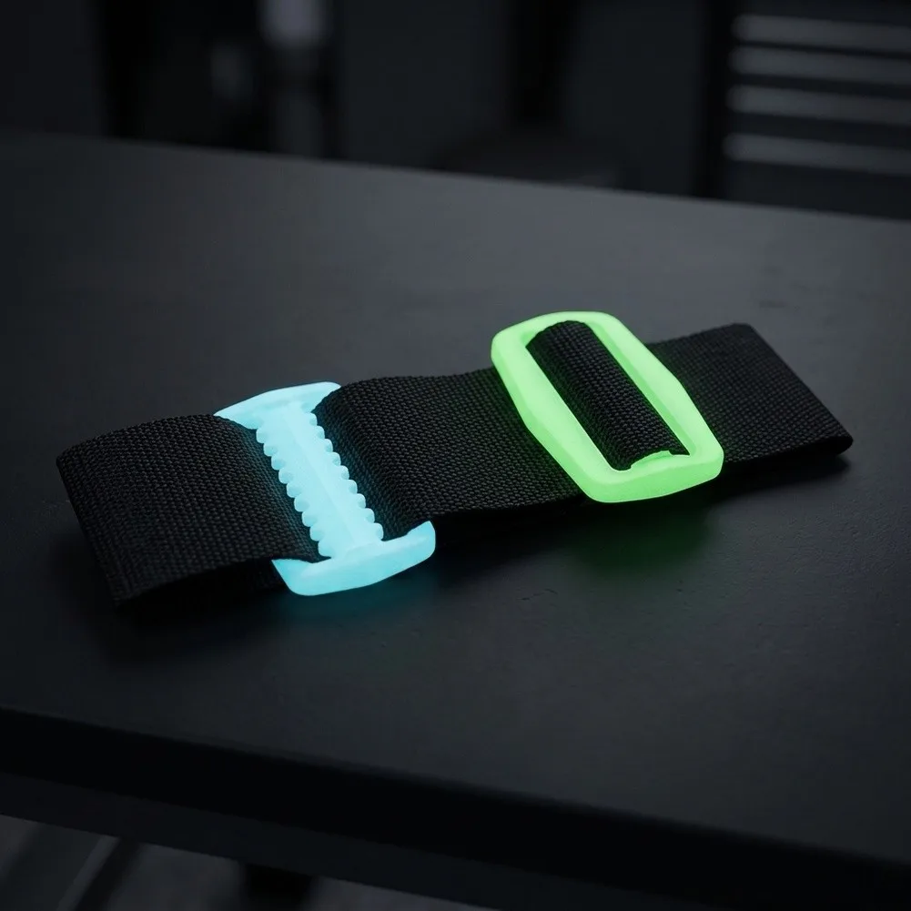 4pcs Night Glow Webbing Stopper 50mm Toothed Buckle For BCD Strap Dive Belt Keeper Slider Lost Scuba Diving Gear Accessories