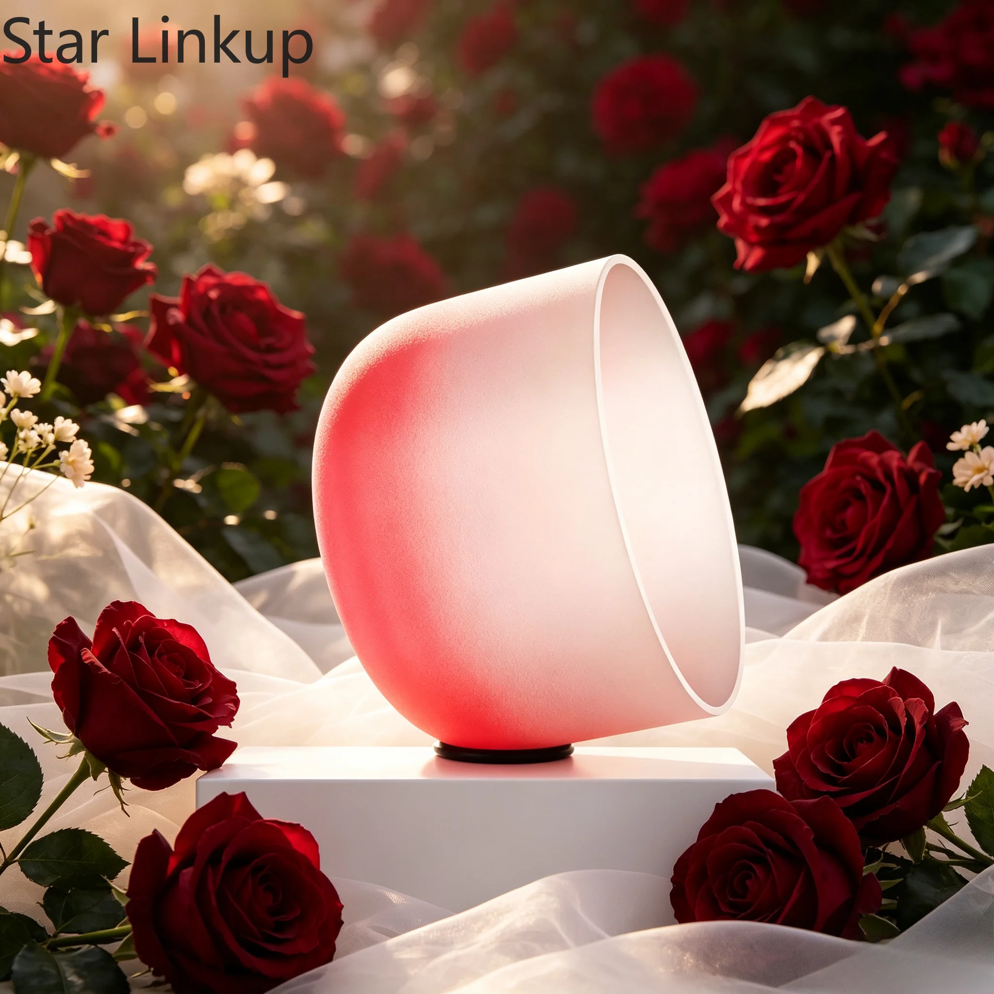 Star Linkup 12 Inch C Tone Red Gradient Crystal Singing Bowl for Root Chakra Healing, Matched with Suede Striker Stick, Effective for Energy Balance Adjustment and Physical Pain Alleviation During Sound Therapy Meditation