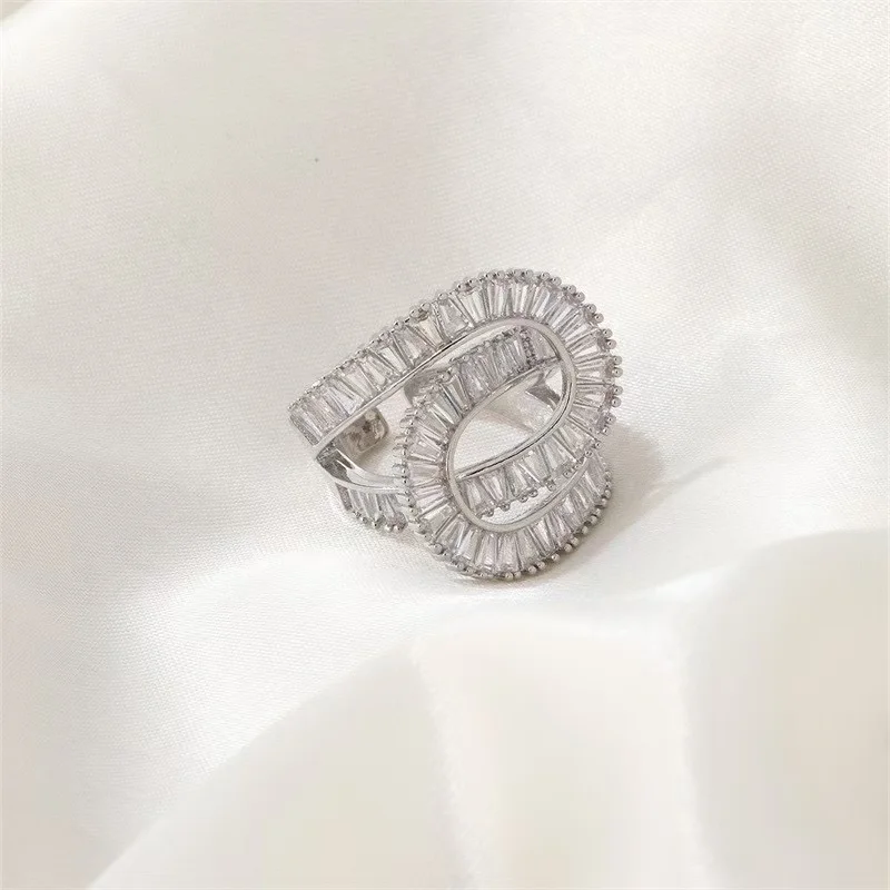 New Design Zircon Rings for Women Girls Cubic Zirconia Stainless Steel Ring 2023 Trend Luxury Wedding Aesthetic Jewelry anillos