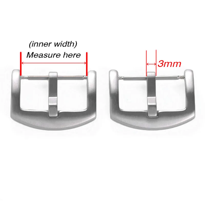 14 16 18 20 22 24 26mm High Quality Metal Watch Buckle Strap Solid Button Stainless Steel Brushed Clasp Watch Band Accessories