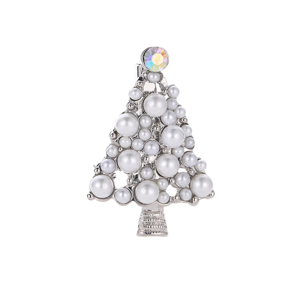 Exquisite Christmas Tree Pearl Brooch for Women Men Cute Fashion Christmas Pin DIY Jewelry Accessories Party Gifts Couple Item