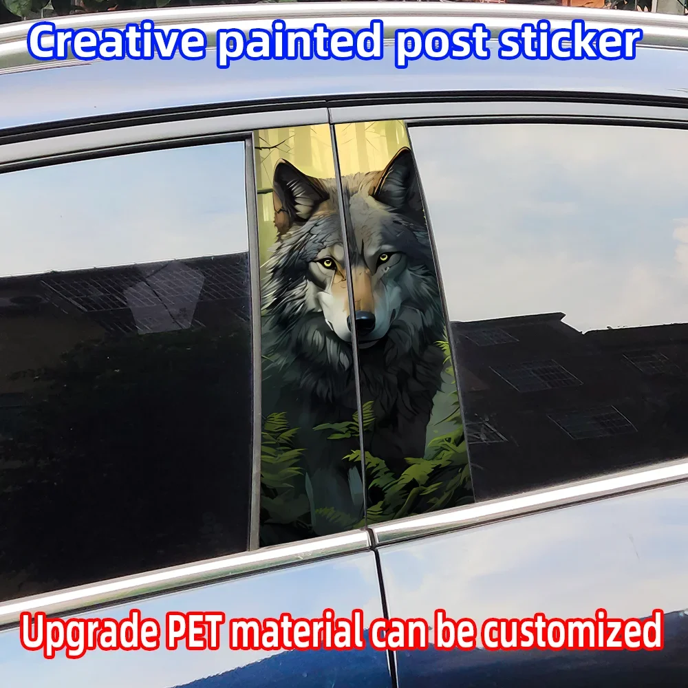 

Wolf Car Stickers Waterproof DIY Auto B-pillar Protective Decoration Cover Scratches Universal Vehicle Decals Accessories