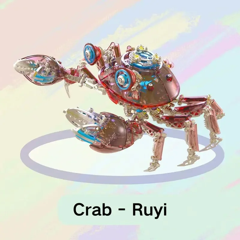 نموذج تجميع معدني على شكل سرطان البحر الميكانيكي مصنوع يدويًا، ألغاز ثلاثية الأبعاد، هدية لعبة مكعبات البناء الإبداعية #2