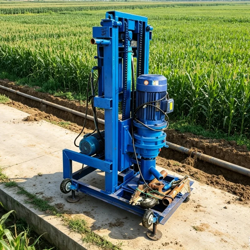 Customized Hydraulic Winch Water Well Drilling Rig, Drilling Equipment for Rural Household & Courtyard Domestic Water Wells