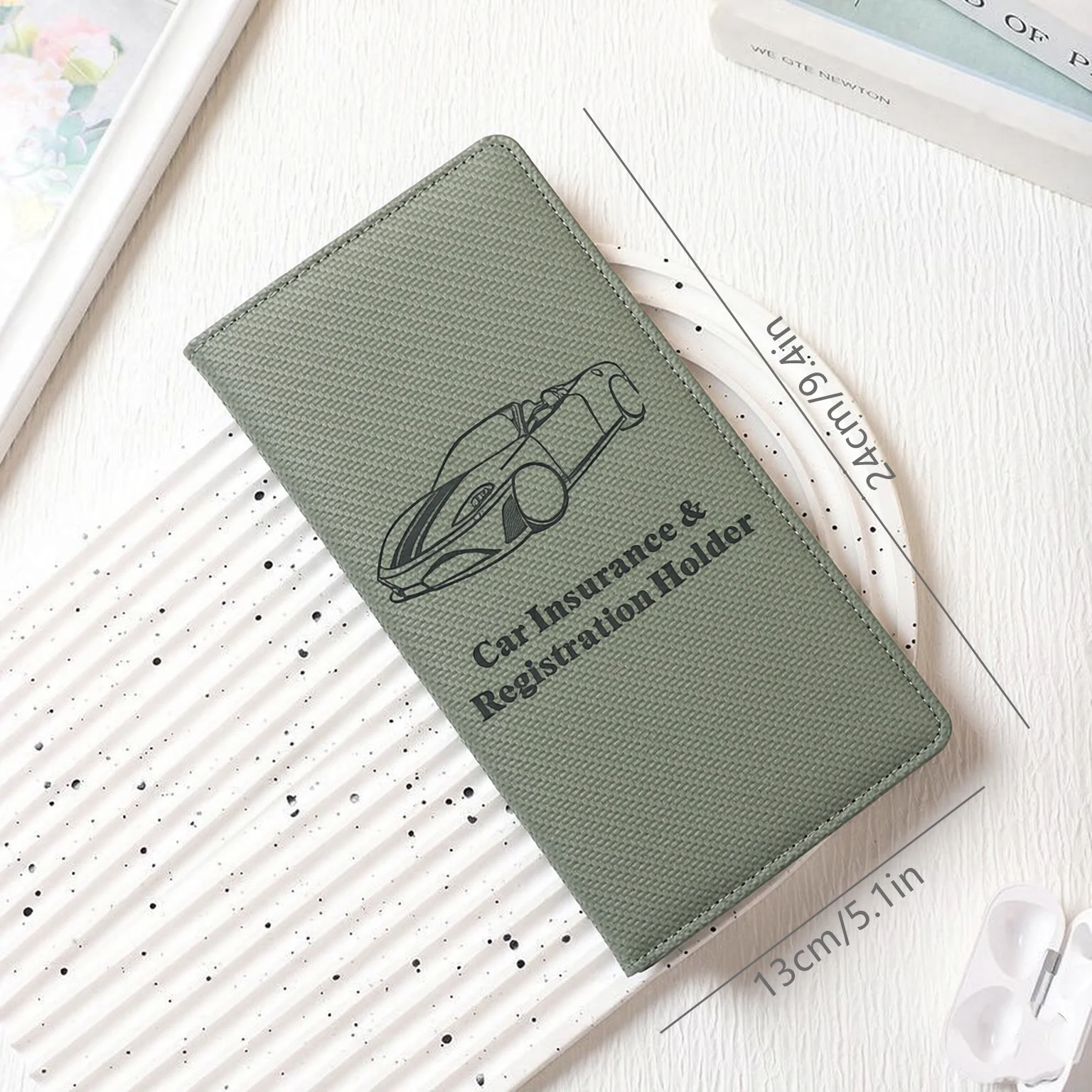 Car Registration and Insurance Card Holder, Magnetic Closure Leather Vehicle Document Organizer for Driver License