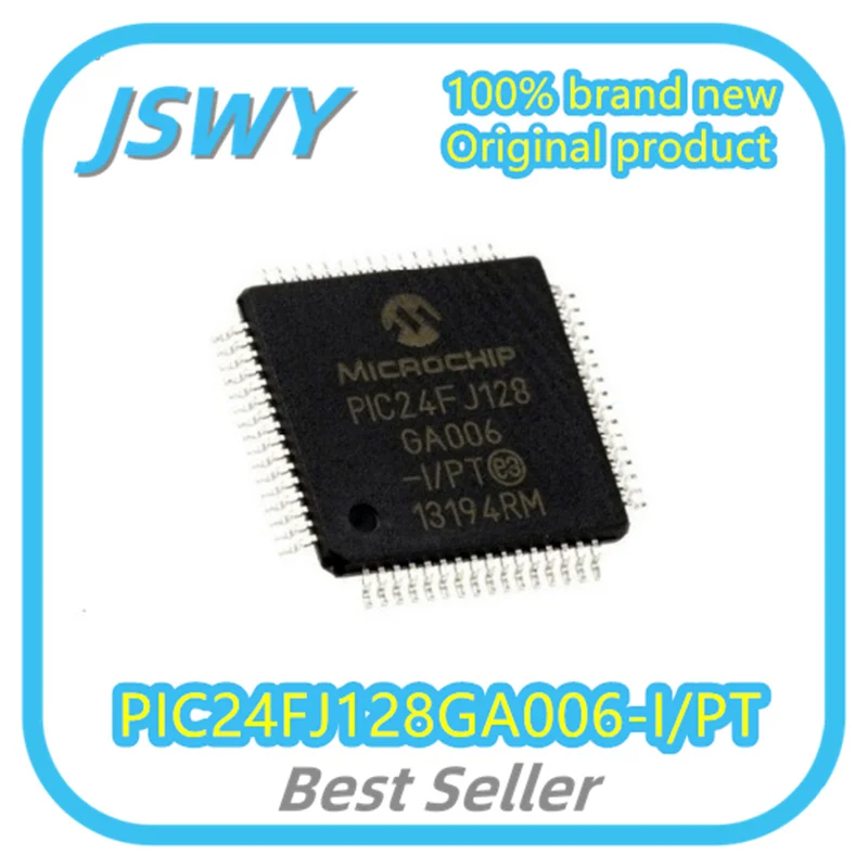 (1/10 Piece) PIC24FJ128GA006-I/PT PIC24FJ128GA006 TQFP-64 Microcontroller Original Ships Fast!