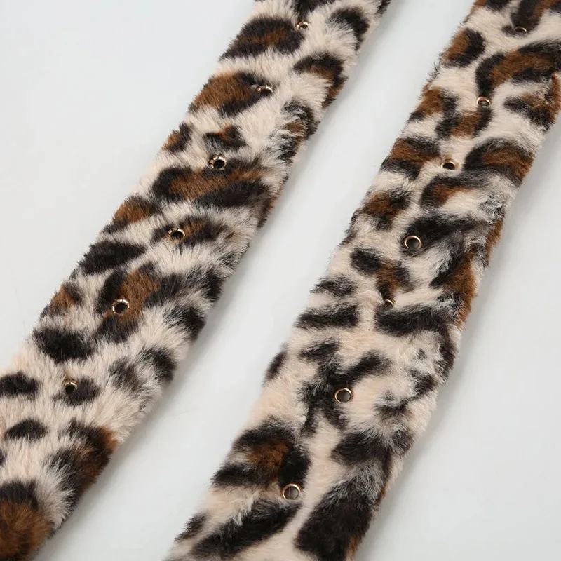 Leopard Print Plush Belt - Fashionable Warm & Adjustable Hip Hop Accessory for Jeans image 5