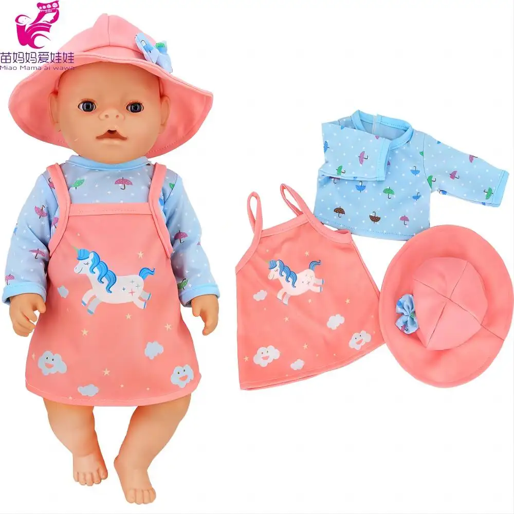 Doll Clothes 43 Cm Baby New Born Doll Hooded Rompers for 18 Inch Americanog Girl Doll Casual Wear