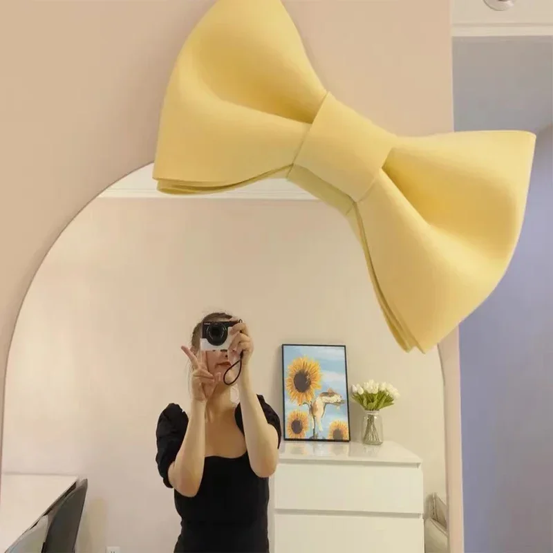 Internet celebrity mirror decoration bow full body mirror DIY props floor mirror large pendant creative wall jewelry 28cm 45cm