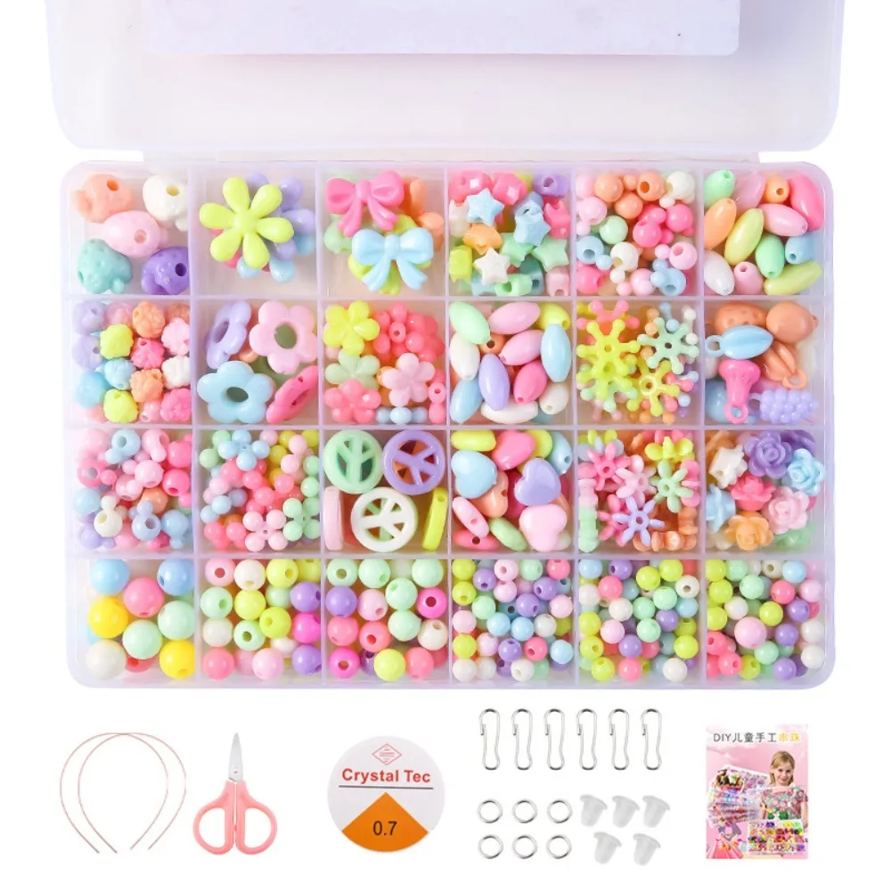 Arts Crafts DIY Handmade Beaded Kit Toy DIY Toy Handmade DIY Making Beads Kit Toy Creative Colorful Beads Toys for Children Girl