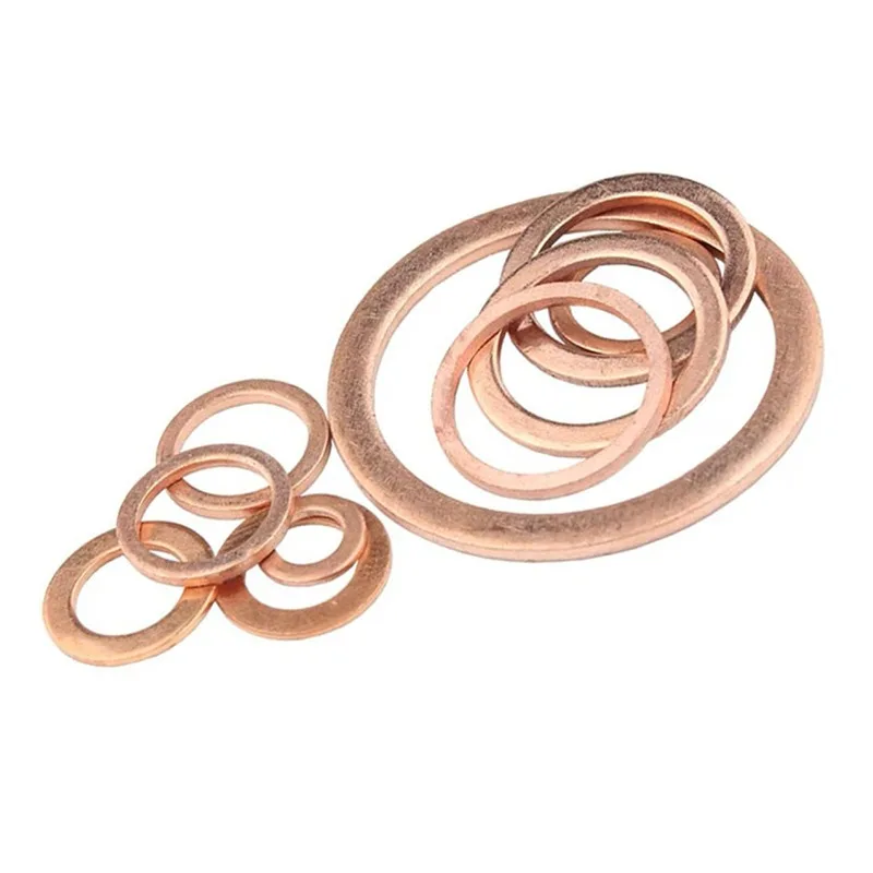 10Pcs Flat Seal Copper Ring Washers Sealing Solid Gasket M6 M8 M10 M12 M14 M16 M18 M19 M20 M22 M24 M26 Spacer Oil Plugs Washers