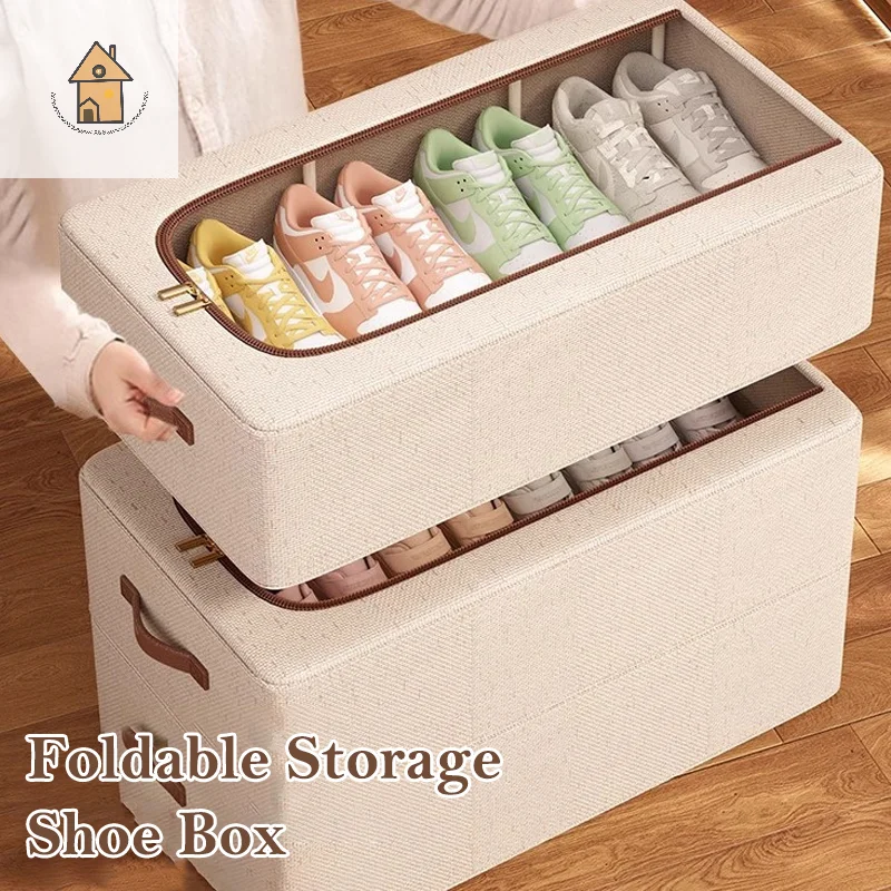 

Under Bed Shoe Storage Organizer For Closet Shoes Container Boxes With Sturdy Handles And Clear Window,Foldable Shoe Rack Holder