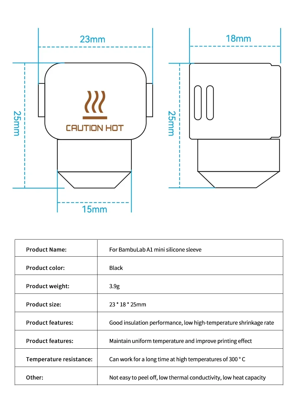 Силиконовые носки для Bambu Lab A1 mini Hotend, комплект нагревательных блоков Bambulab A1, теплоизоляционный чехол, носок, детали 3D-принтера
