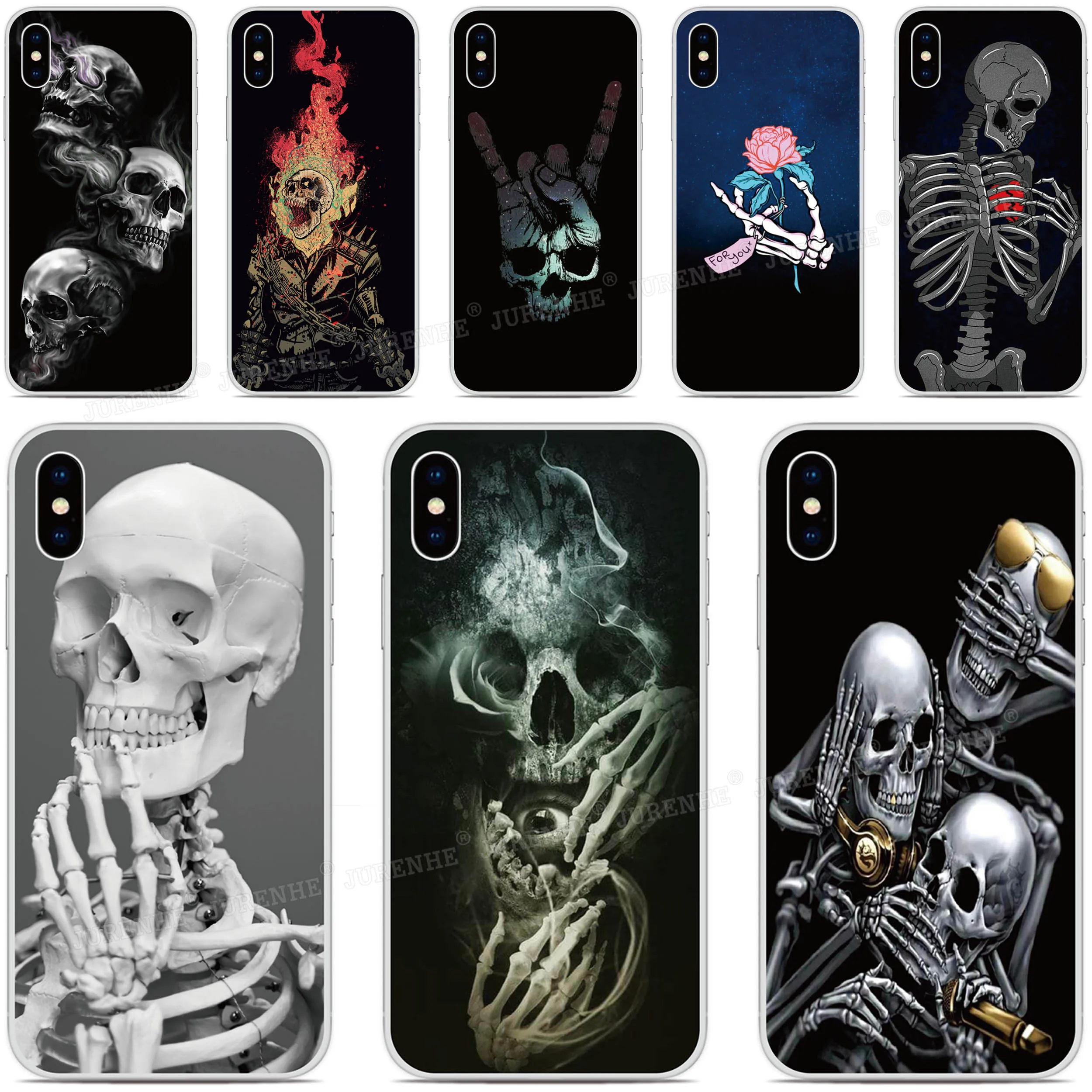Skeleton Skull Bone Cover For Blackview Wave 6C Color 8 Oscal C80 C70 C20 A52 A53 A55 A70 A85 A90 A95 A96 A100 A200 Phone Case