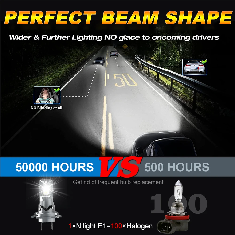 H7 Led المصباح Canbus 1:1 أضواء سيارة صغيرة الحجم مع مروحة 1700000LM السوبر مشرق اللاسلكية توربو الضباب لمبة 6000K مصابيح السيارات