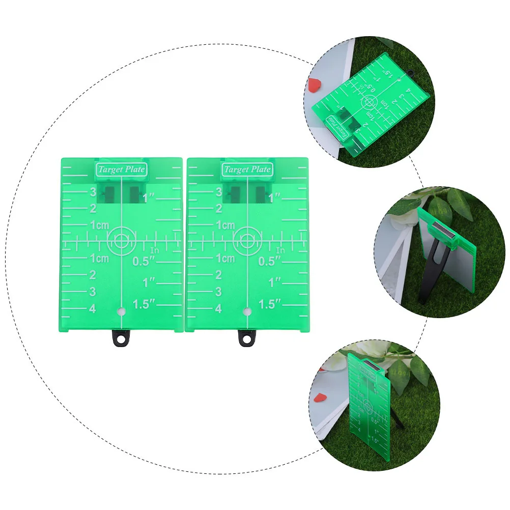 

2pcs Green Magnetic Floor Plate For Laser Level Meter Reflective Target Board With Stand Long Distance High Visibility Alignment