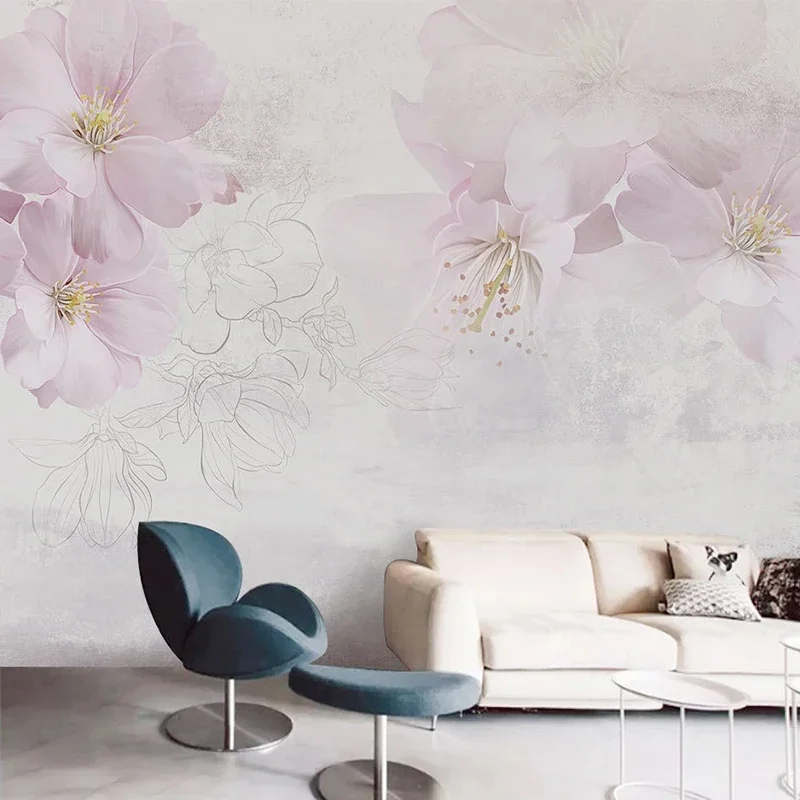 

Custom Photo Hand Painted Abstract Creative Flower Art Mural Living Room Bedroom Background Wallpaper For Walls 3D Home Décor