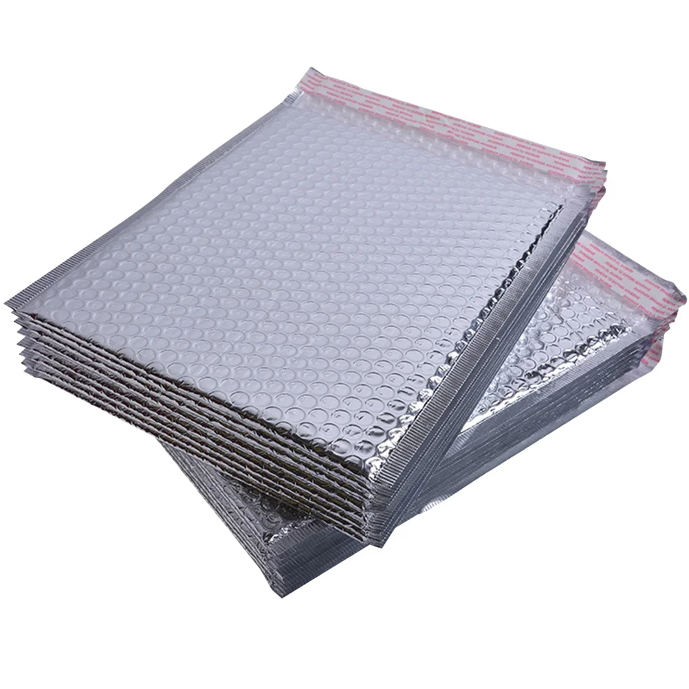 

50 pcs Aluminum Film Bubble Bag Shockproof Waterproof Logistic Envelopes Self Adhesive Padded Document Storage Small Bags