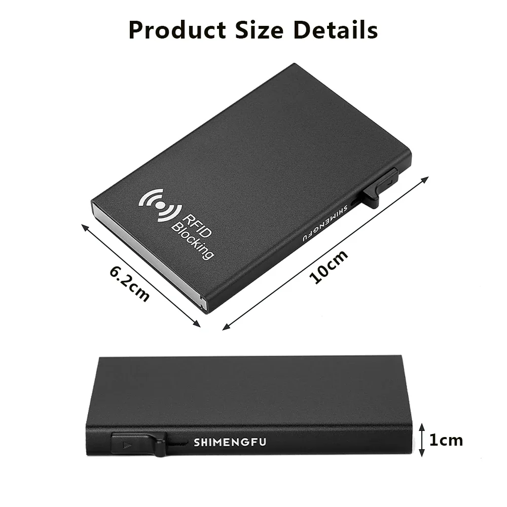 RFID กระเป๋าใส่กล่องโลหะอะลูมิเนียมกระเป๋าเก็บบัตรกระเป๋าสตางค์ใส่บัตรสำหรับผู้ชายกระเป๋าสตางค์ sampul kartu เครดิตขนาดเล็กกระเป๋าสตางค์ผู้ชายกระเป๋าใส่เงินเล็ก2024ใบ