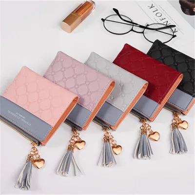 

Tassel Leather Wallet Women Small Luxury Brand Famous Mini Women Wallets 2024 New Lovely Purse Female Small Wallet for Women Bag