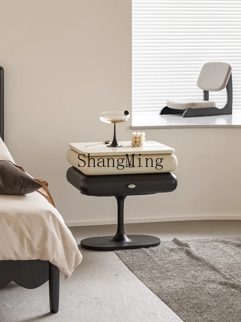 

CL minimalist cream wound bedside table bedroom small storage locker