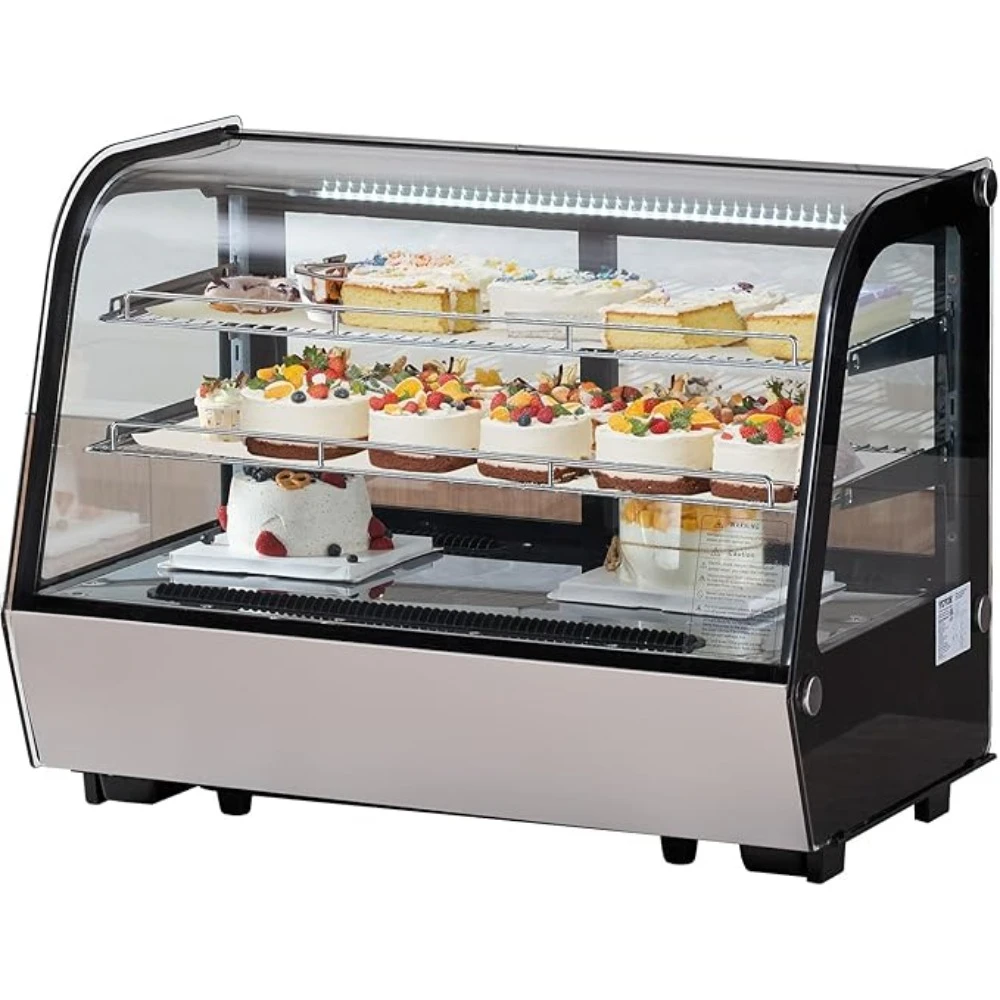 

5 Cu.Ft./146L Pastry Display Case 2-Tier Commercial Display Refrigerator with LED Lighting Countertop Refrigerator Display Case