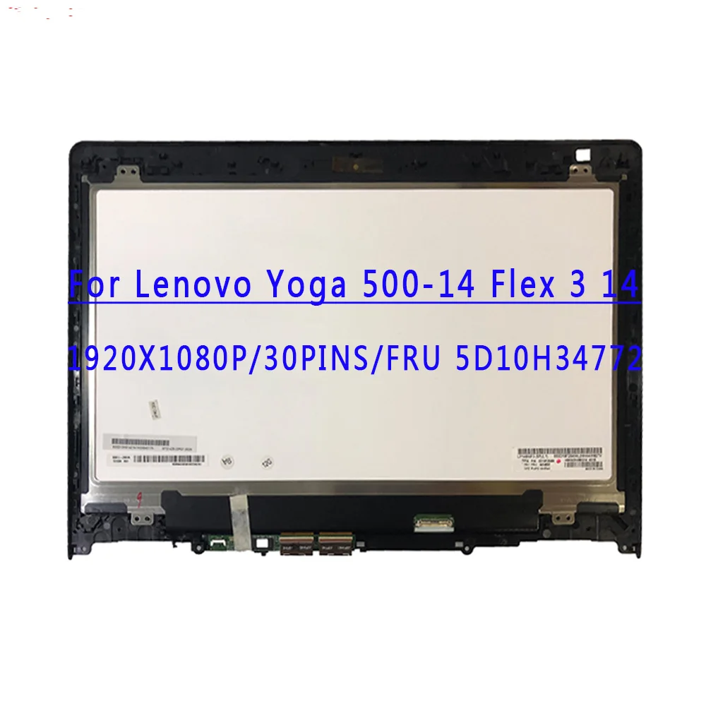 14.0 INCH 1920 x 1080 FHD With Touch Screen Display Assembly With Frame For Lenovo Yoga 500-14  Yoga 500 14 Flex 3 14 Flex 3-14