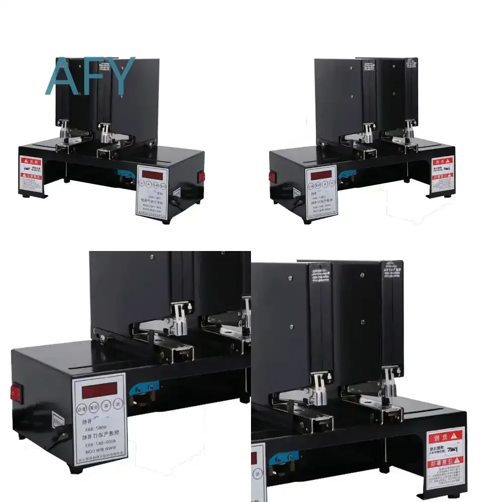 for YC1595-02 Double Head Pneumatic Stapler for Furniture Assembly Industrial Stapling Machine 220V 8W Carton Box Elevator