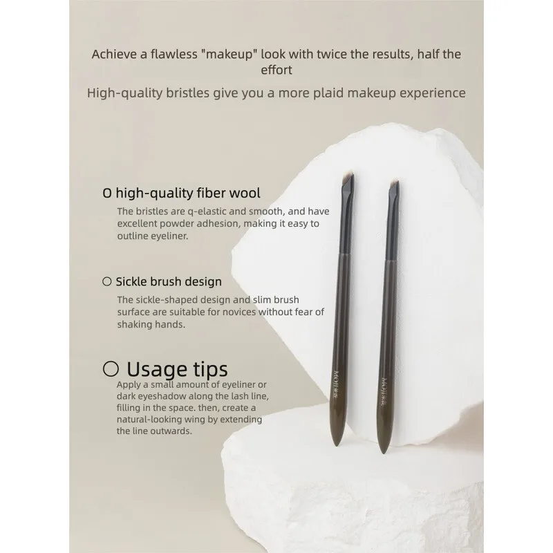 Mojie zero l18 foice delineador tamanho pequeno para pálpebras inferiores e sob a área dos olhos, pincel de sobrancelha com lâmina angular, pincel de maquiagem cangzhou