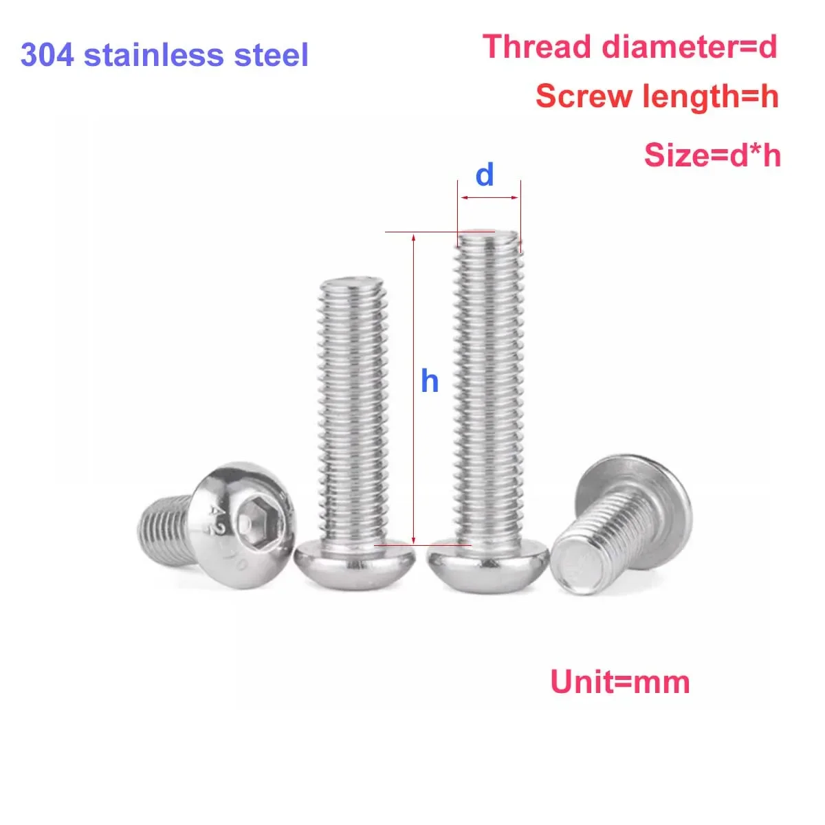 

M4M5M6M8 304 Stainless Steel Hexagon Socket Screw/Mushroom Head Bolt