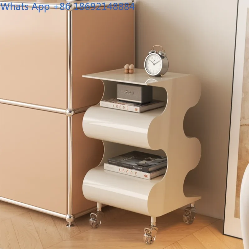 Table d'appoint de canapé, chariot mobile en plastique, meuble de chevet Vintage créatif, rangement, Table d'appoint transparente de Style Ins