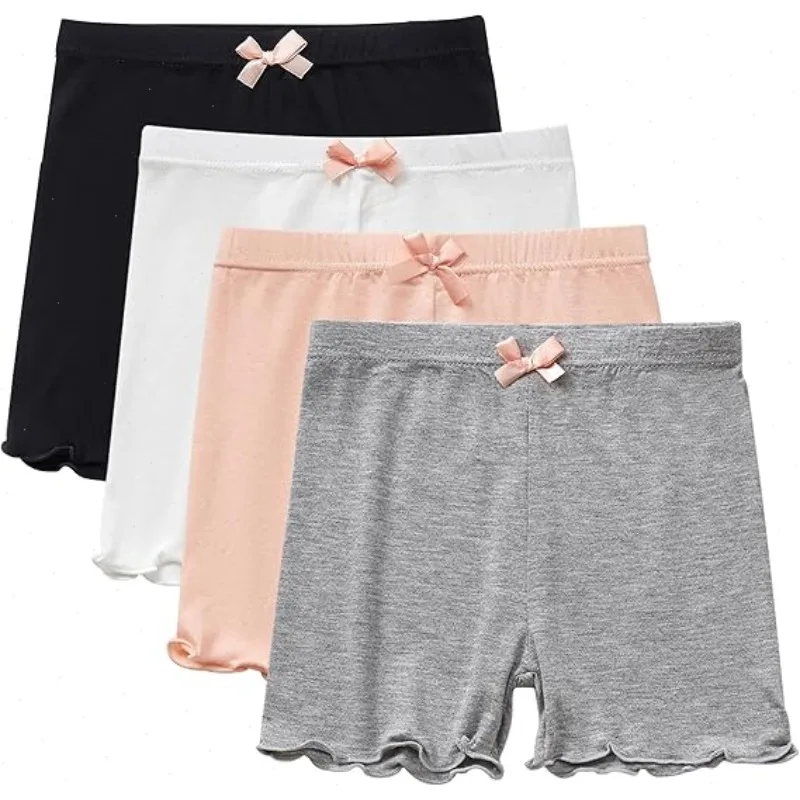 AliExpress NONE 4Pcs Kids Dance Bike Play Shorts Girls Shorts Safety Pants Children Cute Bow Under Dress Skirt School Uniform Underpants 2-14Y