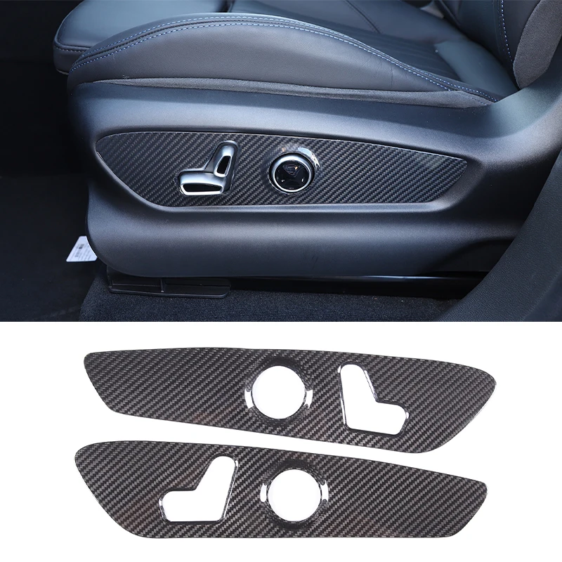 

Real Carbon Fiber Car Seat Adjust Switch Panel Frame Cover Trim Sticker For Maserati Grecale 2022-2023 Interior Accessories