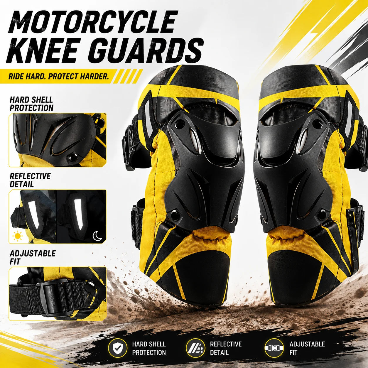 Racing Motorcycle Knee Pads Protective Guard Motocross Gear Reflective Knee Protector For Motorbike Cycling Outdoor Riding