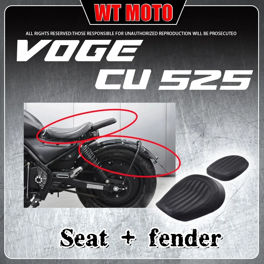 

For VOGE CU525 foldable rear seat hidden double cushion retro Bobber single seat accessories voge cu525 525cu Voge